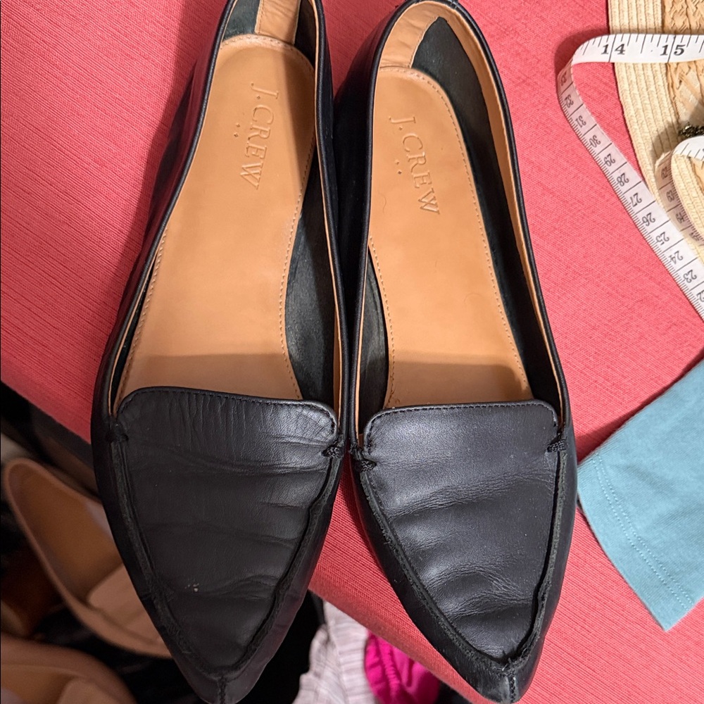 J. Crew Black Leather Women's Flats size 7